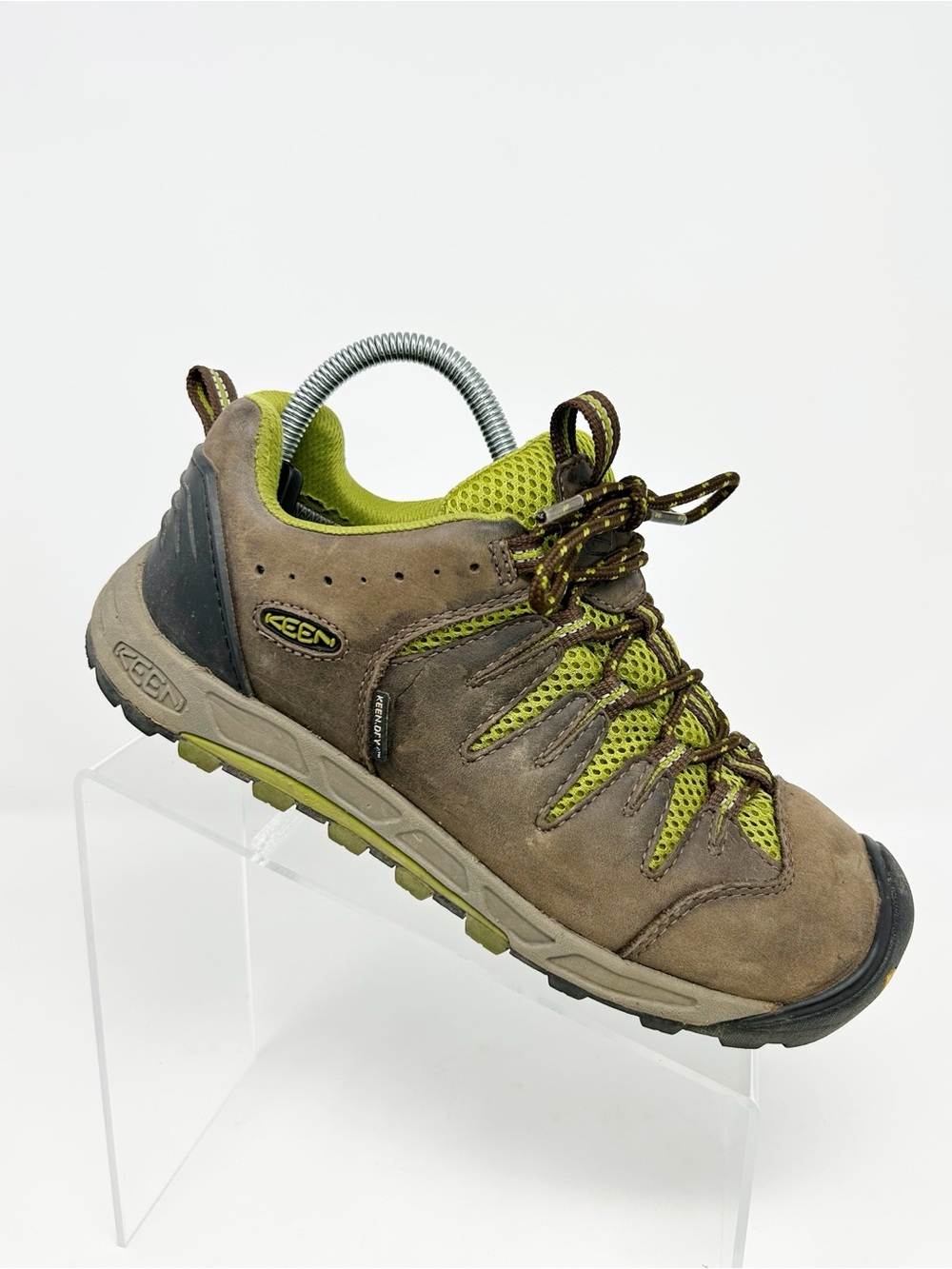 KEEN Bryce WP Women's Waterproof Hiking Trail Shoes Brown/Green Low Top Size 8.5
